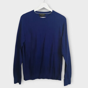 Banana Republic Sweater Mens Medium Blue Premium Luxe Yarn Silk Cashmere Cotton